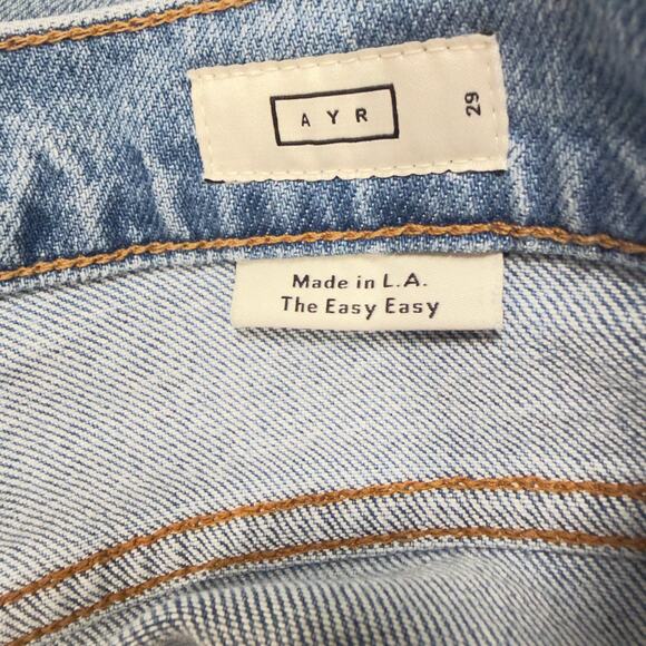 AYR The Easy Easy Jeans Light Wash Blue Stretch Denim High Rise Cropped Size 29 - Picture 7 of 11